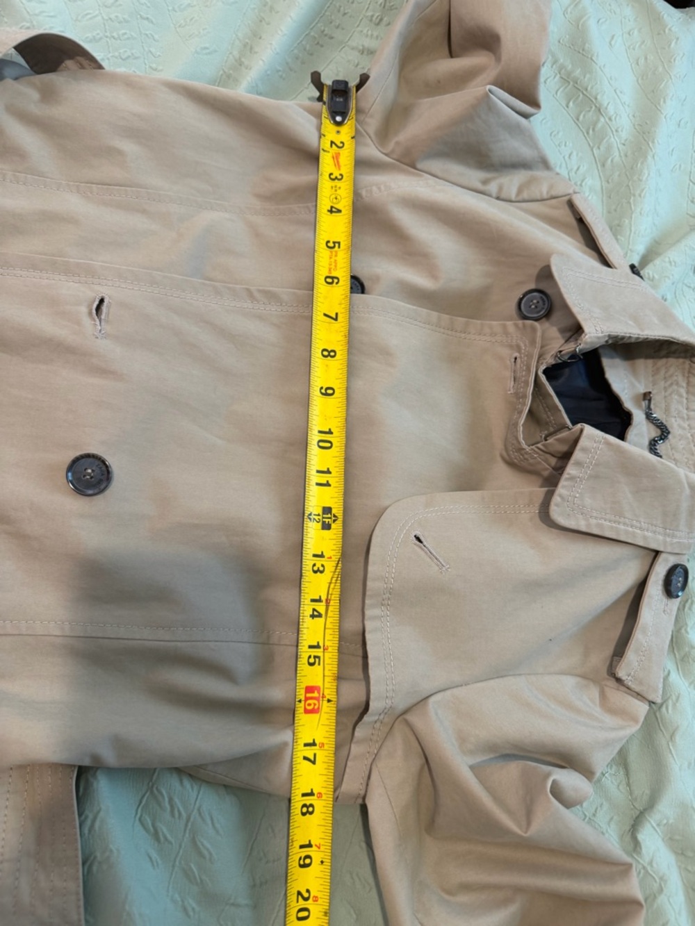 Zara Khaki Trench Coat with Belt - Picture 9 of 12
